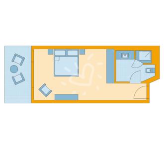 Zimmerskizze Fleesensee Double Room Classic Terrace