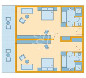 Zimmerskizze Khao Lak Family Double Room Classic Connecting Door