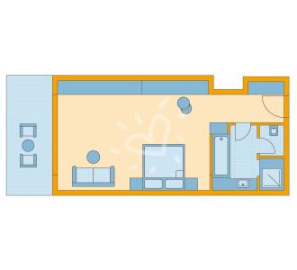 Zimmerskizze Khao Lak Single with Child Double Room Classic