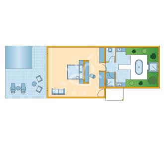 Zimmerskizze Noonu Beach Villa Pool