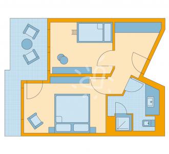 Zimmerskizze Fleesensee Family Room Classic Bunk Beds