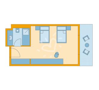 Zimmerskizze Masmavi Double Room Main Building