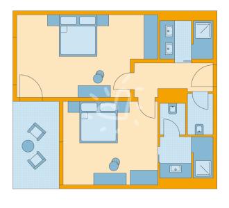 Zimmerskizze Kyllini Family Room Superior Hauptgebäude