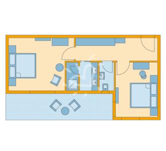 Zimmerskizze Kyllini Family Room Superior Nebengebäude