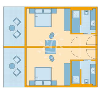 Zimmerskizze Kyllini Family Double Room Superior Connecting Door