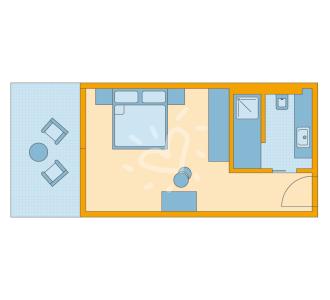 Zimmerskizze Kyllini Single with Child Double Room Classic