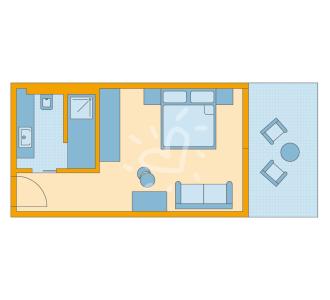 Zimmerskizze Kyllini Double Room Economy Schlafsofa