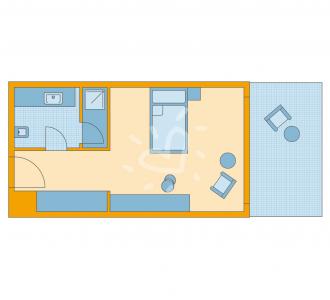 Zimmerskizze Cala Serena Single Room Comfort