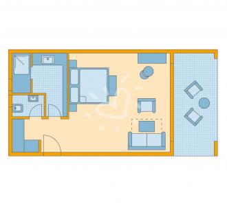 Zimmerskizze Daidalos Double Room Deluxe Variante 1