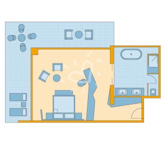 Zimmerskizze Junior Suite Deluxe Torre Panoramic Sea View