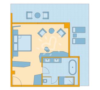 Zimmerskizze Junior Suite Superior Torre Sea View