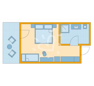 Zimmerskizze Djerba Doppelzimmer Bungalow Meerblick