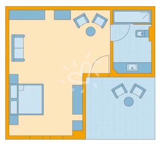 Zimmerskizze Bodrum Double Room Sea View Superior