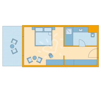Zimmerskizze Kalawy Double Room Economy