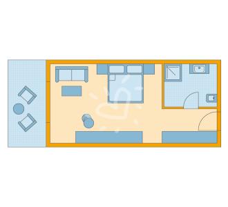 Zimmerskizze Marmari Palace Double Room Sea View Typ 2