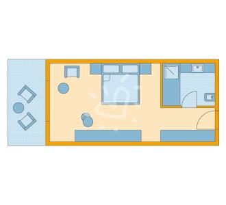 Zimmerskizze Marmari Palace Single with Child Room Type 2 Dusche
