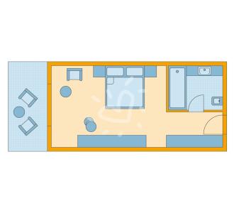 Zimmerskizze Marmari Palace Single with Child Room Type 2 Wanne