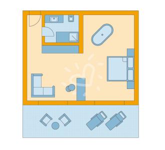 Zimmerskizze TML Calabria Juniorsuite Private Lodge