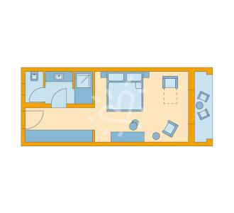 Zimmerskizze Ierapetra Double Room Superior Schlafsessel