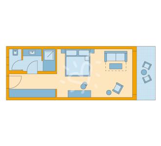 Zimmerskizze Ierapetra Double Room Superior Sea View Schlafsofa