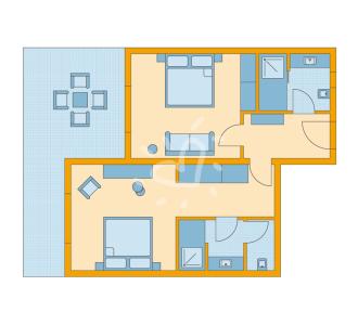 Zimmerskizze Ierapetra Family Room Superior Poolview