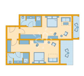 Zimmerskizze Ierapetra Family Double Room Deluxe Sea View Connecting Door