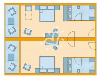 Familien-/Doppelzimmer 5er Belegung
