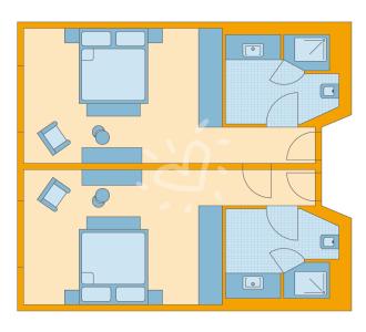 Zimmerskizze Fleesensee Family Double Room Classic Connecting Door