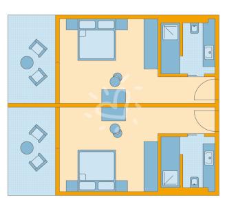 Zimmerskizze Kyllini Family Double Room Superior Side by Side