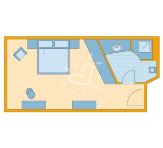 Zimmerskizze Fleesensee Double Room Economy