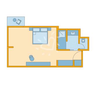 Zimmerskizze Sarigerme Double Room Classic Sea Side Small Balcony