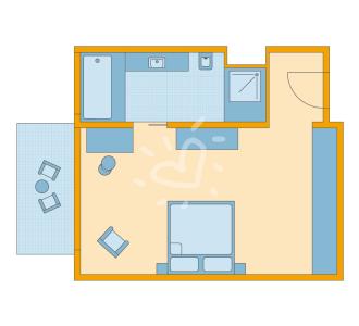 Zimmerskizze Nam Hoi An Economy Double Room