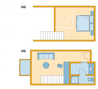 Zimmerskizze Schlanitzen Alm Doppelzimmer Mansarde