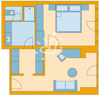 Zimmerskizze Familien-Dreibettzimmer