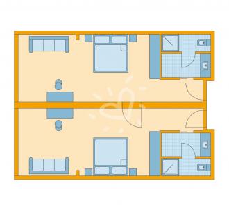 Zimmerskizze Familienzimmer Superior mit Verbindungstür