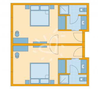 Zimmerskizze Familienzimmer mit Verbindungstür