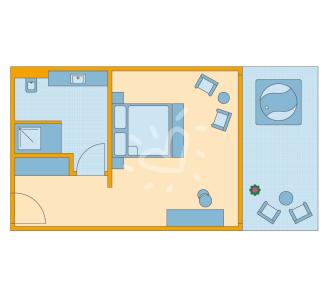 Zimmerskizze Zanzibar Doppelzimmer Superior Meerblick