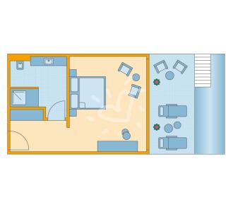 Zimmerskizze Zanzibar Swim-up Doppelzimmer