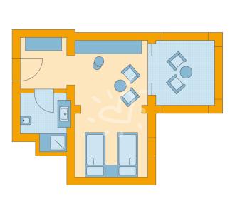 Zimmerskizze TML Redsina Sharm el Sheikh Double Room Garden View Einzelbetten