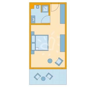 Zimmerskizze Rocca Nettuno Doppelzimmer Alleinbenutzung