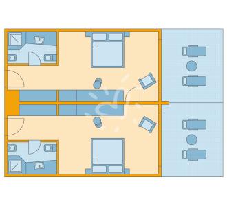 Zimmerskizze Apulia Family Double Room Deluxe Connecting Door