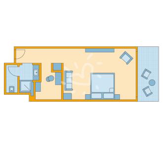 Zimmerskizze Doppelzimmer mit Poolzugang
