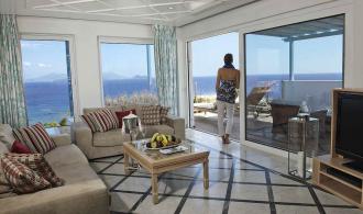 Daidalos Suite Deluxe Sea View Wohnbereich