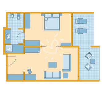 Zimmerskizze Suite Classic Partial Sea View