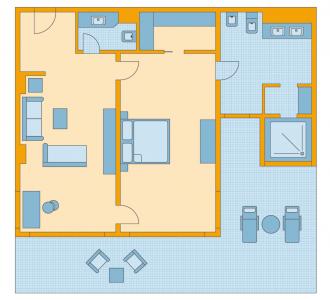 Zimmerskizze Suite Comfort Sea View