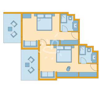 Zimmerskizze Nobilis Family Double Room Superior Village Connecting Door