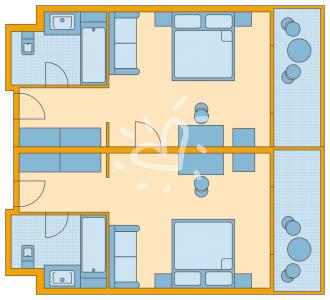 Familienzimmer mit Verbindungstür im Haupthaus